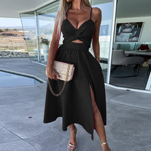 Load image into Gallery viewer, 2023 Backless Slim Loungewear Split Dress Women Summer Deep V-Neck Sleeveless Zipper Solid Party Dress Streetwear Dropshipping